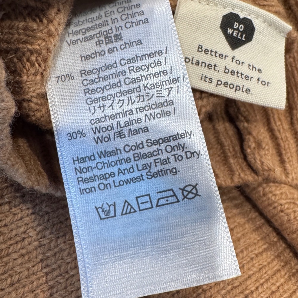 Madewell (Re)sourced Cashmere Ex-Boyfriend Cardigan Honey Chestnut Tan small - Picture 5 of 8